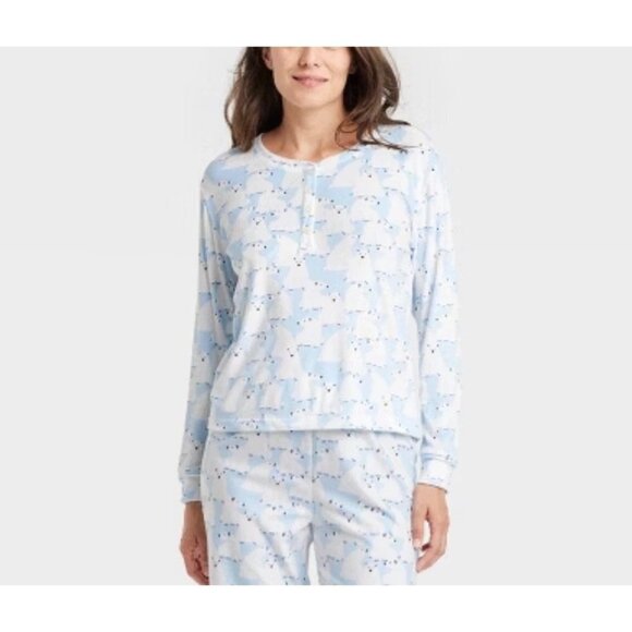 Target Polar Bear Soft Holiday Matching Family Pajama Set Wondershop™ Blue Large - Picture 2 of 13